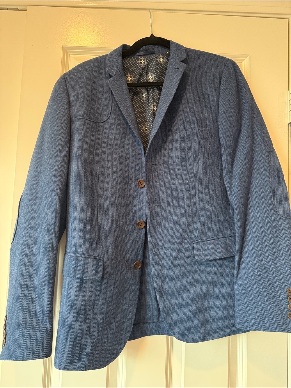 Men's Blue Textured Sport Coat Blazer